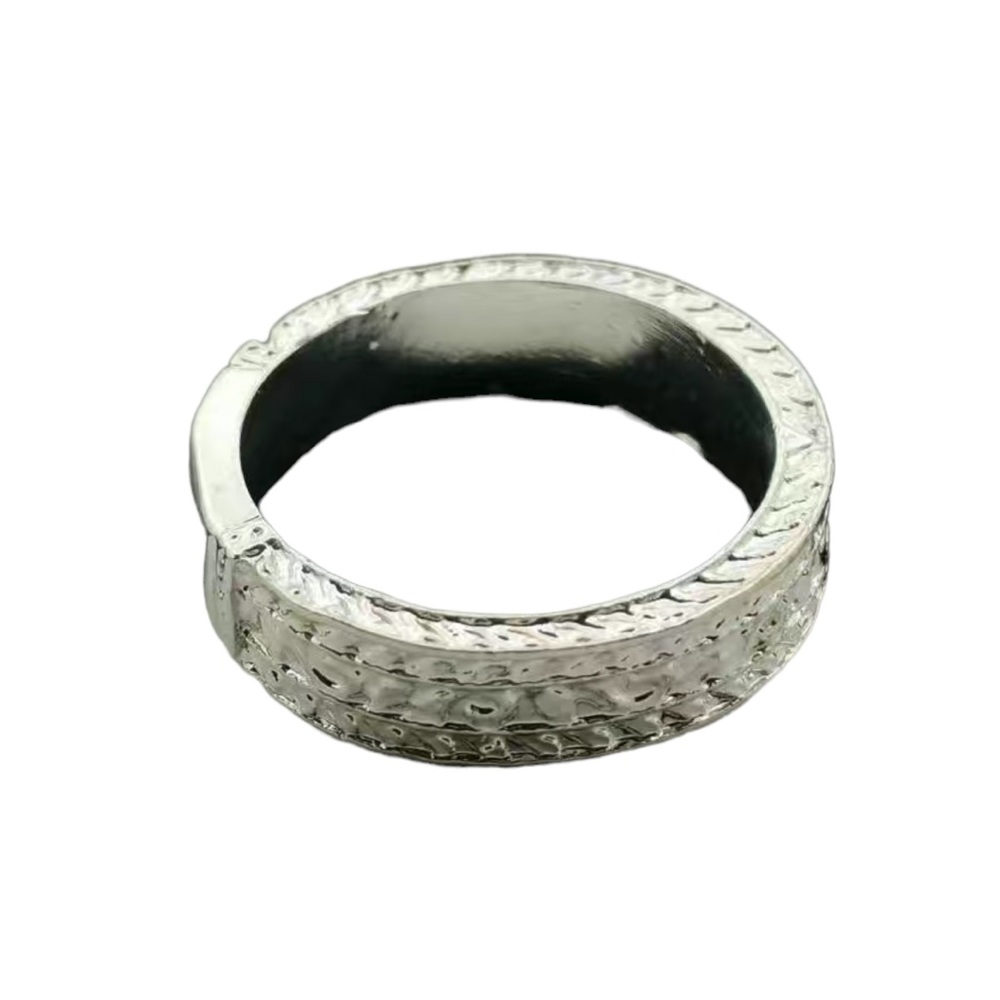 Silver Band with Side Decorative Detail